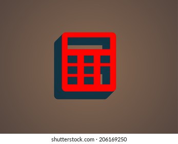 Flat icon of calculator
