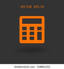 Flat icon of calculator