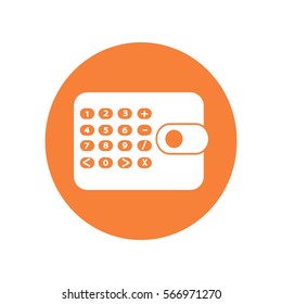 Flat icon. Calculator on the purse. Business and Finance.