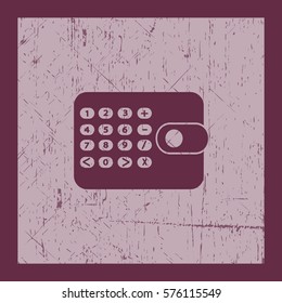 Flat icon. Calculator on the purse. Business and Finance.