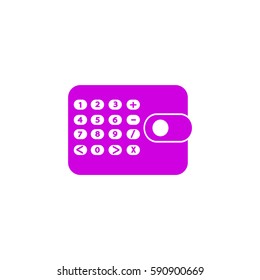 Flat icon. Calculator on the purse. Business and Finance.