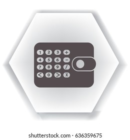 Icono plano. Calculadora en el bolso. Negocios y finanzas.