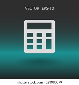 Flat icon of calculator. vector illustration