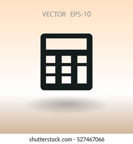 Flat icon of calculator. vector illustration