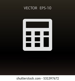 Flat icon of calculator. vector illustration