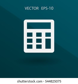Flat icon of calculator. vector illustration