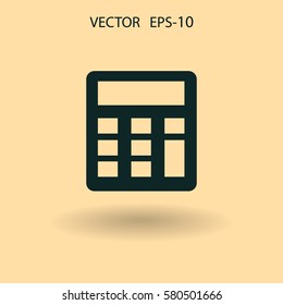 Flat icon of calculator. vector illustration