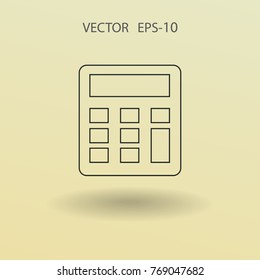 Flat icon of calculator. vector illustration