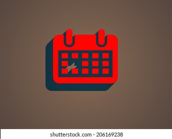 Flat icon of calendar