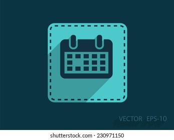 Icono plano del calendario
