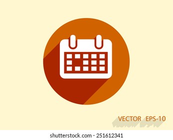 Flat icon of calendar