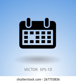 Icono plano del calendario