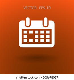Icono plano del calendario
