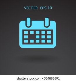Icono plano del calendario