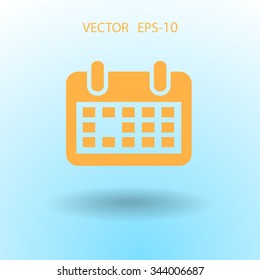 Icono plano del calendario
