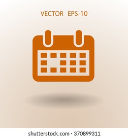 Icono plano del calendario