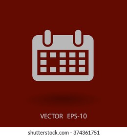 Flat icon of calendar