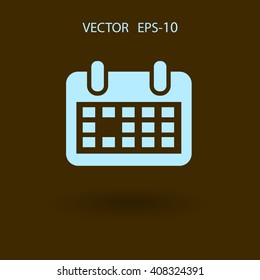 Icono plano del calendario