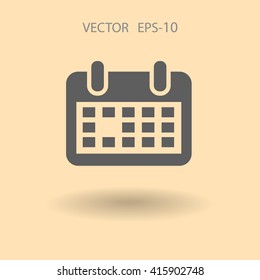 Flat icon of calendar