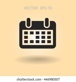 Icono plano del calendario