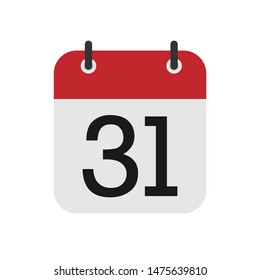 Flat icon calendar isolated on gray background. Vector illustration.