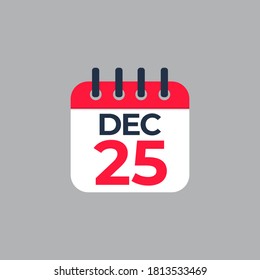 Flat icon calendar isolated on gray background. Vector illustration.