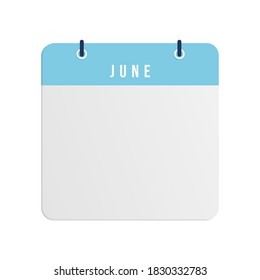 Flacher Icon-Kalender einzeln auf blauem Hintergrund. Vektorgrafik.
