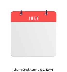 Calendario de icono plano aislado en fondo azul. Ilustración vectorial.
