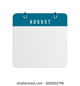 Flacher Icon-Kalender einzeln auf blauem Hintergrund. Vektorgrafik.
