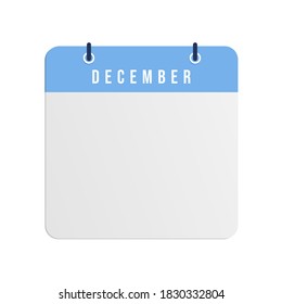 Flacher Icon-Kalender einzeln auf blauem Hintergrund. Vektorgrafik.
