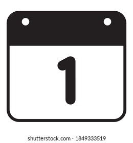 Flat icon calendar isolated on white background. Vector illustration. 