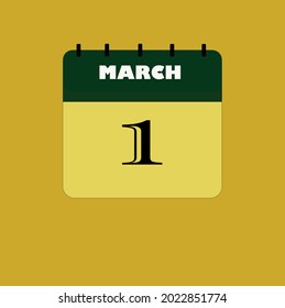 Flacher Symbolkalender einzeln auf schwarzem Hintergrund. Vektorgrafik.