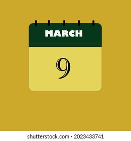 Calendario de icono plano aislado en el fondo negro. Ilustración vectorial.
