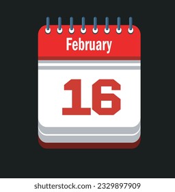 Calendario de icono plano aislado en el fondo negro. Ilustración vectorial.