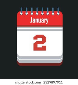 Calendario de icono plano aislado en el fondo negro. Ilustración vectorial.