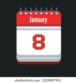 Calendario de icono plano aislado en el fondo negro. Ilustración vectorial.