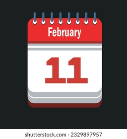 Flat icon calendar isolated on black background. Vector illustration.
