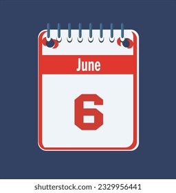 Calendario de icono plano aislado en fondo azul. Ilustración vectorial.