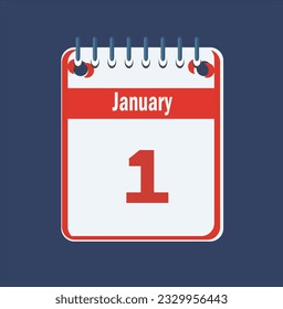 Flat icon calendar isolated on blue background. Vector illustration.