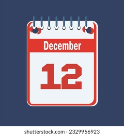 Flacher Icon-Kalender einzeln auf blauem Hintergrund. Vektorgrafik.