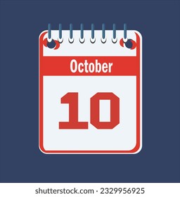Flacher Icon-Kalender einzeln auf blauem Hintergrund. Vektorgrafik.