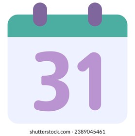 Flat icon calendar isolated on white background.