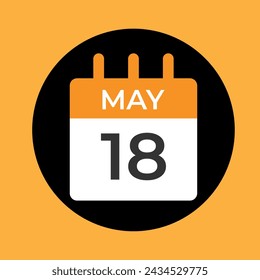 Flat icon calendar isolated on blue background. Vector illustration.