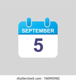 Flat icon calendar isolated on gray background. Vector illustration.