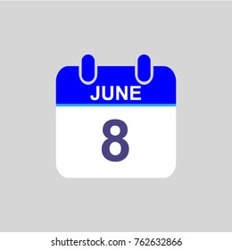 Flat icon calendar isolated on gray background. Vector illustration.