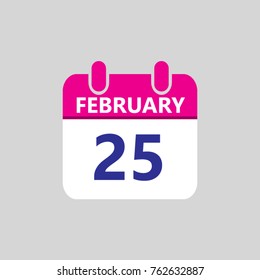 Flat icon calendar isolated on gray background. Vector illustration.