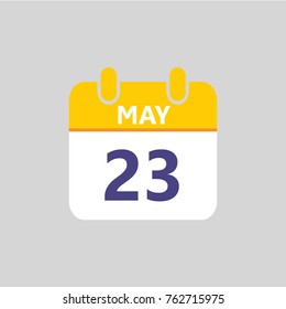 Flat icon calendar isolated on gray background. Vector illustration.