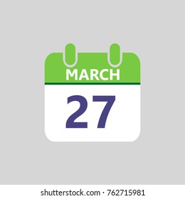 Flat icon calendar isolated on gray background. Vector illustration.