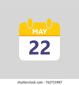 Flat icon calendar isolated on gray background. Vector illustration.