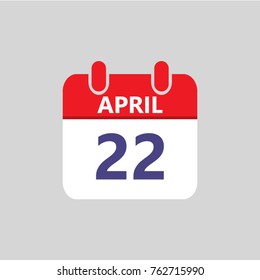 Flat icon calendar isolated on gray background. Vector illustration.
